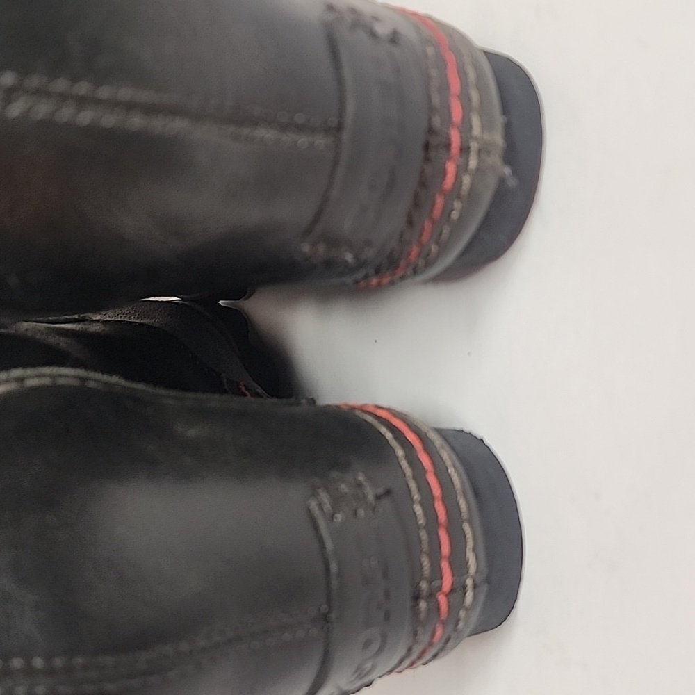 Sorel Cate The Great Sz8.5  Black Gray Olive Lace-up Tall 3.5 Hidden Wedge Boots - Picture 8 of 12